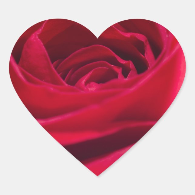 Adesivo Coração Rosa vermelha solteiro (Frente)