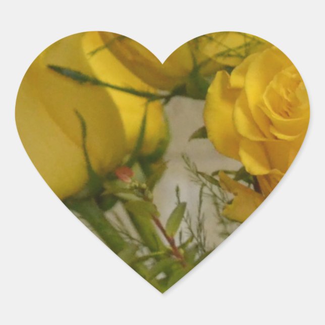 Adesivo Coração Rosas Amarelas (Frente)