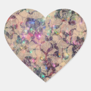 Adesivo Coração Rosas bonito do laço