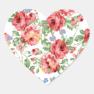 Adesivo Coração Rosas dispersados por BobCatDesign