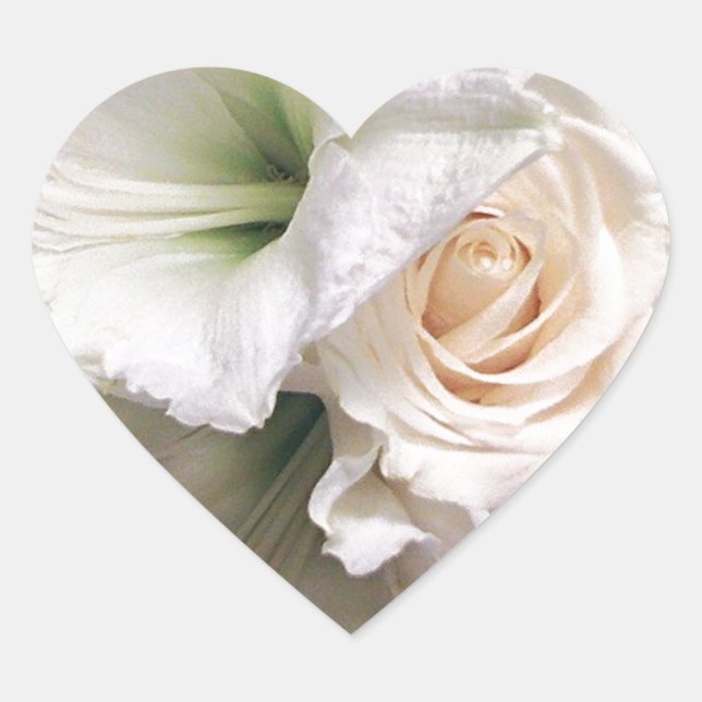 Adesivo Coração Rosas dos lírios do amor (Frente)