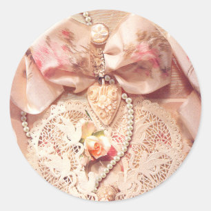 Adesivo CORAÇÃO, ROSAS & PÉROLAS do LAÇO por SHARON SH