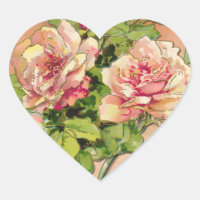 Rosas Rosa Antiquadas (Autocolantes)