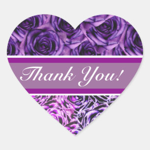 Adesivo Coração Rosas Roxos
