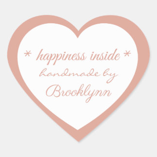 Adesivo Coração Rosegold handmade by X, Custom Elegant  