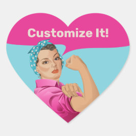 Adesivo Coração Rosie the Riveter