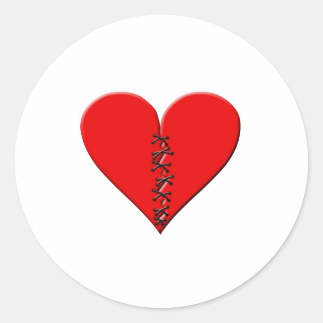 Adesivo Coração roto, remendado (Frente)