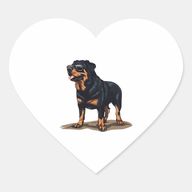 Adesivo Coração Rottweiler O Explorador (Frente)
