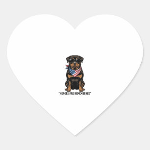 Adesivo Coração Rottweiler Patriótico Cão Herói Design Vintage_1