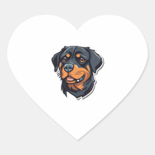 Adesivo Coração Rottweiler Royalty Adorável Rottie Cha