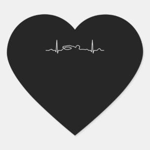 Adesivo Coração Roupa de batimento cardíaco sofisticado, natação,