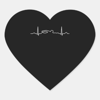 Adesivo Coração Roupa de batimento cardíaco sofisticado, natação, 