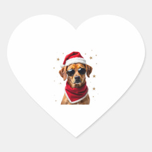 Adesivo Coração Roupa de Natal Luzes de Natal para Cachorro Boxer