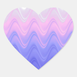 Adesivo Coração Roxo Abstrato Ondulado Rosa
