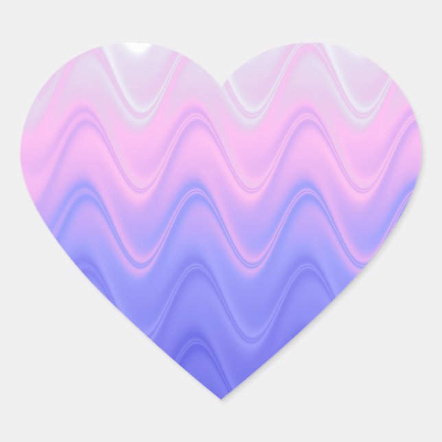 Adesivo Coração Roxo Abstrato Ondulado Rosa (Frente)