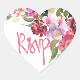 Adesivo Coração RSVP floral