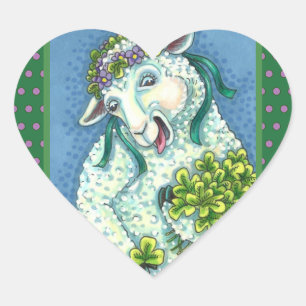 ADESIVO CORAÇÃO RUAS. DIA DE PATRICK, IRLANDÊS EWE, OVELHAS E C