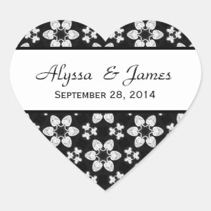 Adesivo Coração Ruas do noivo preto e branco moderno003