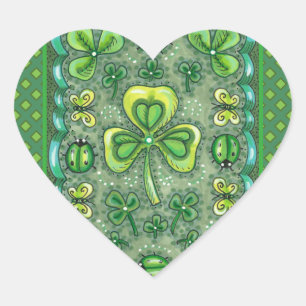 ADESIVO CORAÇÃO RUAS. O DIA DE PATRICK FOI UM SHAMROCKS DE ARTE