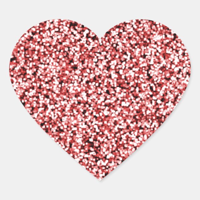 Adesivo Coração Ruby Red Faux Glitter (Frente)
