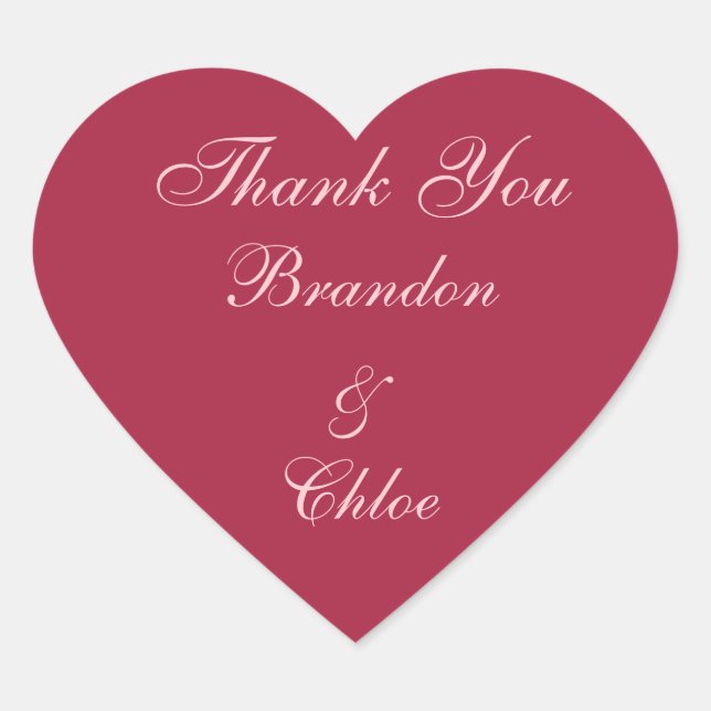 Adesivo Coração Ruby Red, Pink e Pearls Obrigado Sticker (Frente)