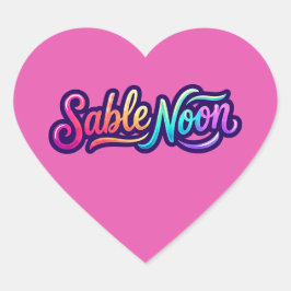 Adesivo Coração Sable Noon - Logotipo Básico