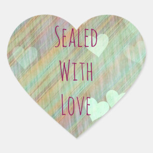 Adesivo Coração Sage Green Hearts selados com Love Sticker