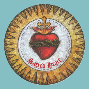 Adesivo Coração Sagrado de Jesus Estivado Vidro
