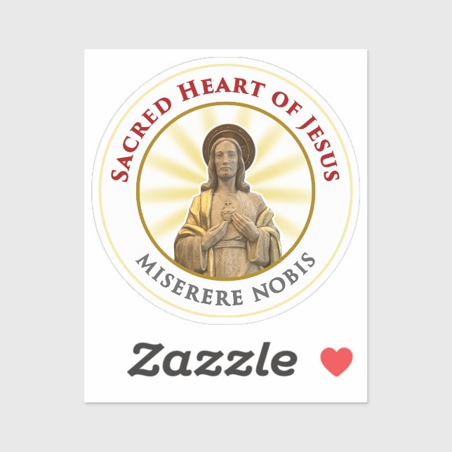 Adesivo Coração Sagrado de Jesus Miserere Nobis (Folha)