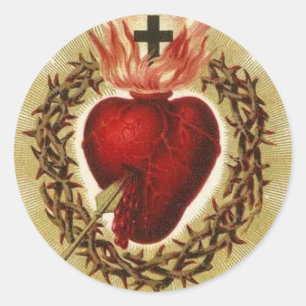 Adesivo Coração Sagrado de Jesus Vintage Religioso Católic