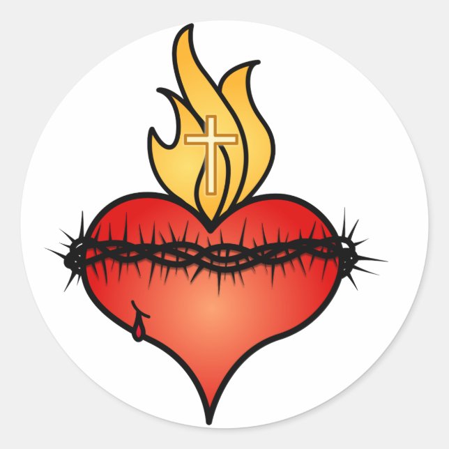 Adesivo Coração Sagrado - Personalizado (Frente)