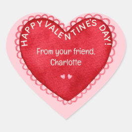 Adesivo Coração Sala de aula rosa e vermelha do feliz dia de os na