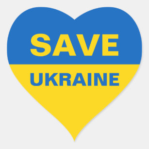 Adesivo Coração Salvar o pavilhão ucraniano da Ucrânia