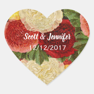 Adesivo Coração Salvar os rosas cor-de-rosa brancos vermelhos do