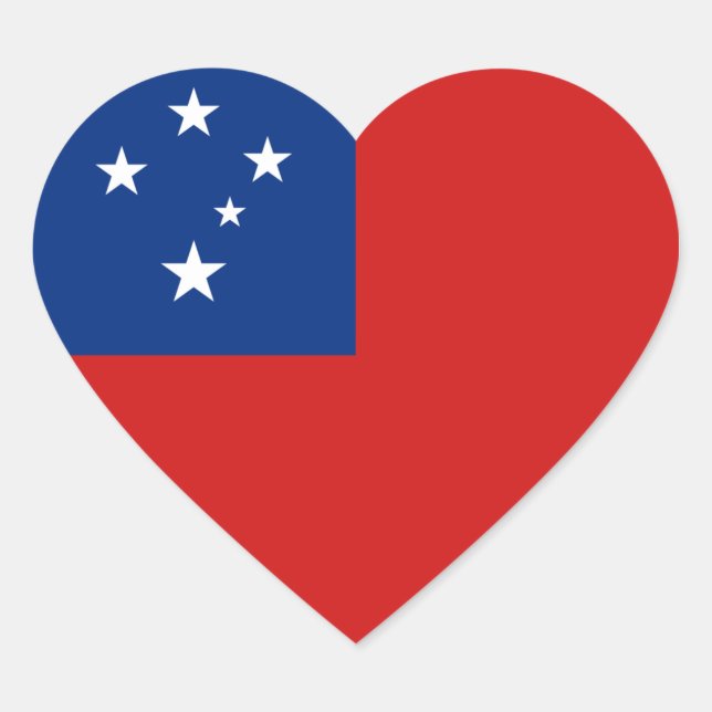 Adesivo Coração Samoa Flag Heart Sticker (Frente)