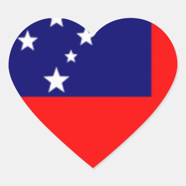 Adesivo Coração Samoa Flag Love Heart Sticker (Frente)