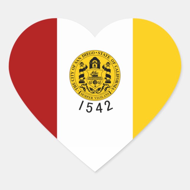 Adesivo Coração San Diego Flag (Frente)