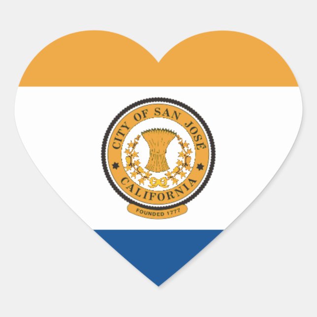 Adesivo Coração San Jose Flag (Frente)