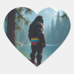 Adesivo Coração Sasquatch em flor