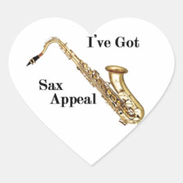 Adesivo Coração saxofone