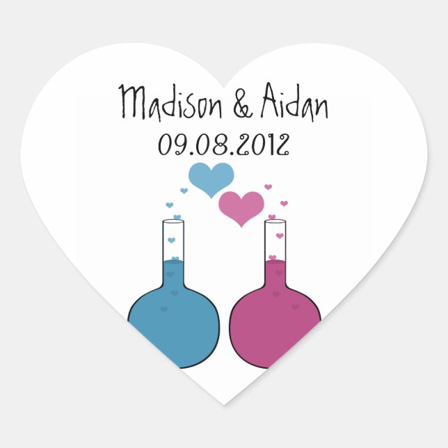 Adesivo Coração Science of Love Wedding Stickers (Frente)