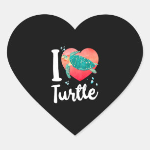 Adesivo Coração Sea Turtle Tortoise Heart Eu Amo