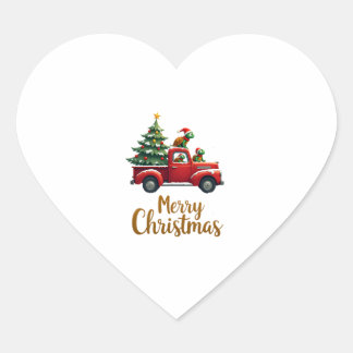 Adesivo Coração Sea Turtles Driving Christmas Tree Truck Turtle Ch