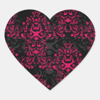 Sedutor Rosa Flamejante e Floral Damask Preto