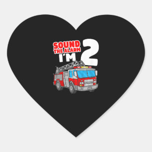 Adesivo Coração segundo aniversário de Bombeiros de 2 Anos