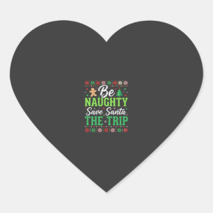 Adesivo Coração Seja Travesso Salve Papai Noel SVG Natal Divertido