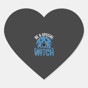 Adesivo Coração Seja um Design de Halloween de Bruxa Especial_1