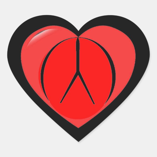 Adesivo Coração Selo de Paz (Frente)