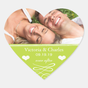 Adesivo Coração Selo de Salve o Dia de Casamento com Quadro de Giz