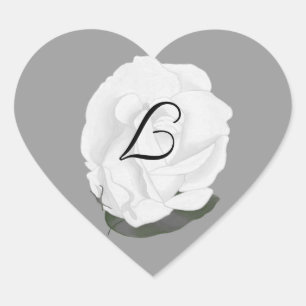 Adesivo Coração Selos de Casamento Rosa Branca, Pentes Monogramas